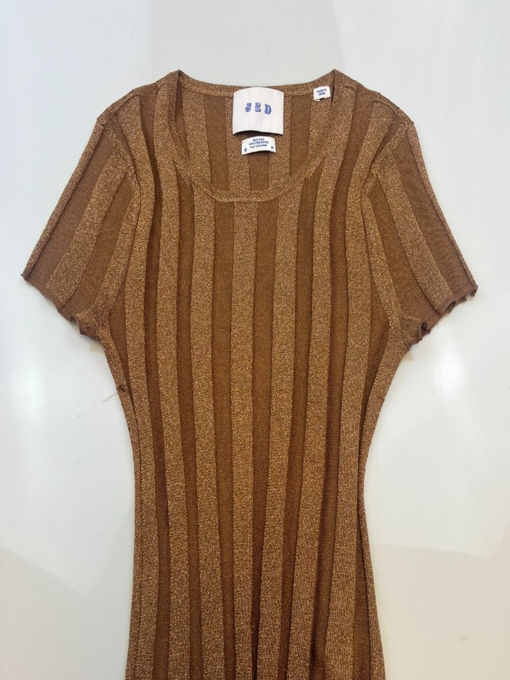 JED Brown Ribbed Knit Top N137-42